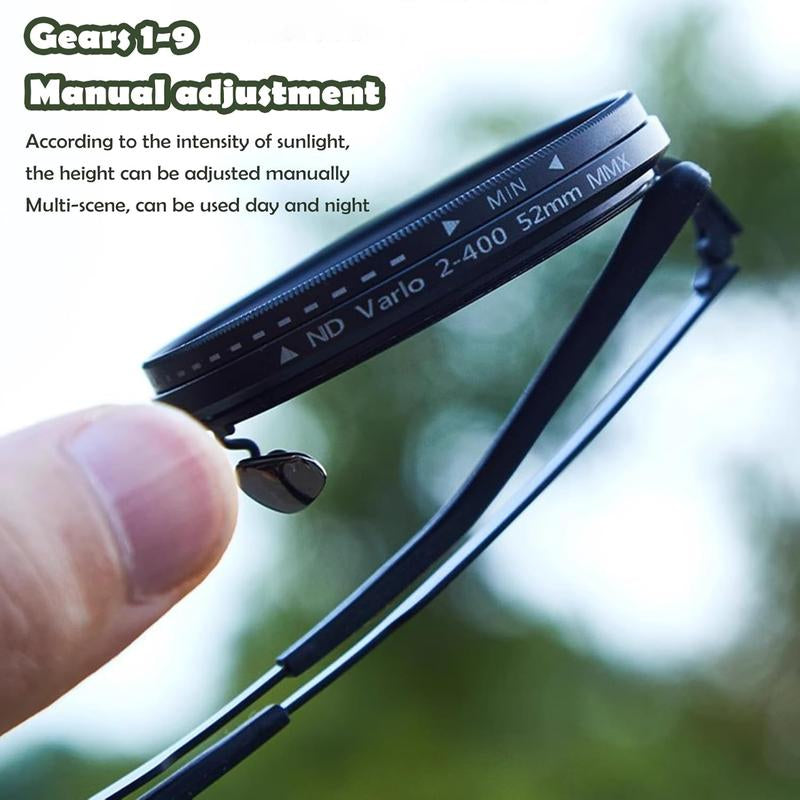 Adjustable Tint Polarized round Sunglasses – ND9 Stepless Dimming, 1-9 Gears, UV Protection Eyewear for Men
