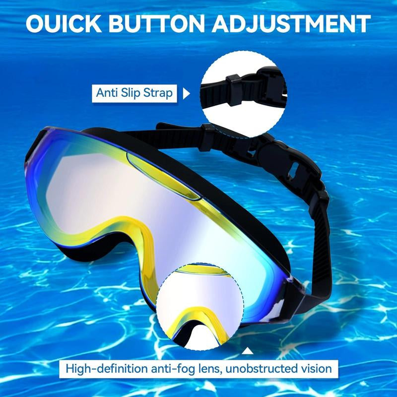1 Packswim Goggles for Adult, No Leaking Anti-Fog UV Protection Swimming Goggles, 180° Wide View Clear Vision Pool Goggles Outdoorfun