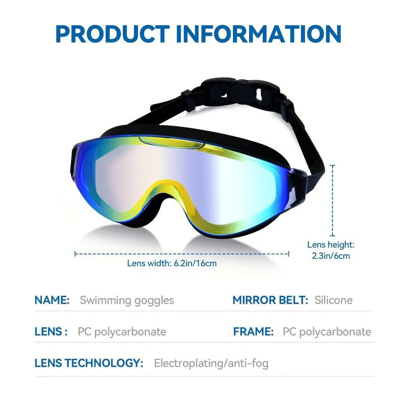 1 Packswim Goggles for Adult, No Leaking Anti-Fog UV Protection Swimming Goggles, 180° Wide View Clear Vision Pool Goggles Outdoorfun