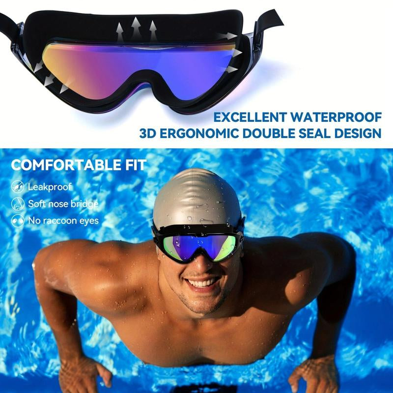 1 Packswim Goggles for Adult, No Leaking Anti-Fog UV Protection Swimming Goggles, 180° Wide View Clear Vision Pool Goggles Outdoorfun