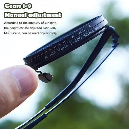 Adjustable Tint Polarized round Sunglasses – ND9 Stepless Dimming, 1-9 Gears, UV Protection Eyewear for Men