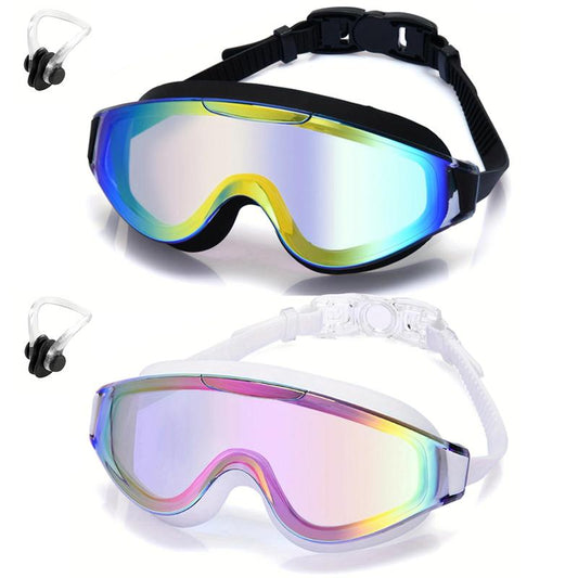 1 Packswim Goggles for Adult, No Leaking Anti-Fog UV Protection Swimming Goggles, 180° Wide View Clear Vision Pool Goggles Outdoorfun