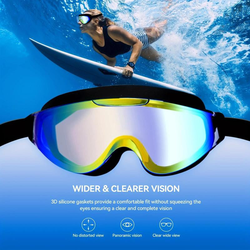 1 Packswim Goggles for Adult, No Leaking Anti-Fog UV Protection Swimming Goggles, 180° Wide View Clear Vision Pool Goggles Outdoorfun