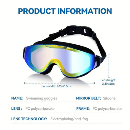 1 Packswim Goggles for Adult, No Leaking Anti-Fog UV Protection Swimming Goggles, 180° Wide View Clear Vision Pool Goggles Outdoorfun